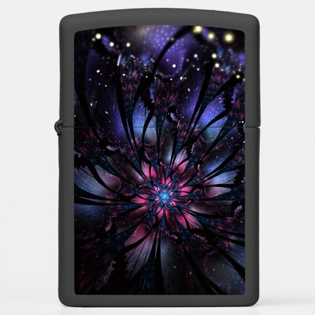 Abstract fractal flower design.  zippo lighter (Front)