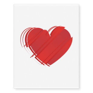 Abstract fractal heart temporary tattoos