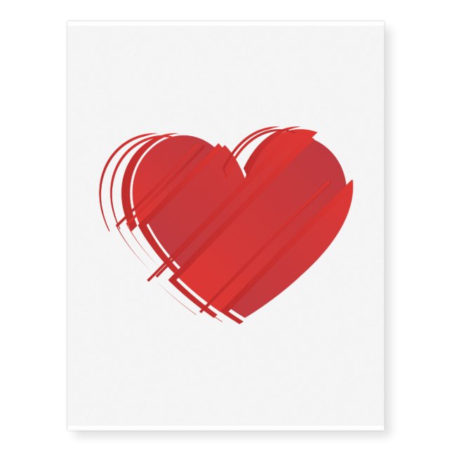 Abstract fractal heart temporary tattoos (Front)