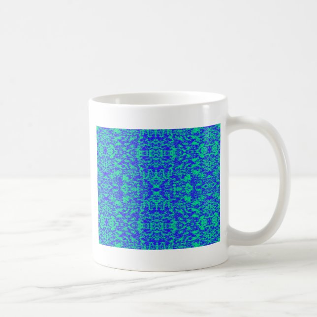 Abstract Fractal In Blue And Green Coffee Mug (Right)