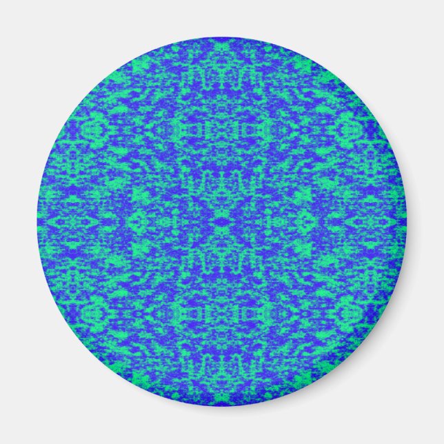 Abstract Fractal In Blue And Green Magnet (Front)