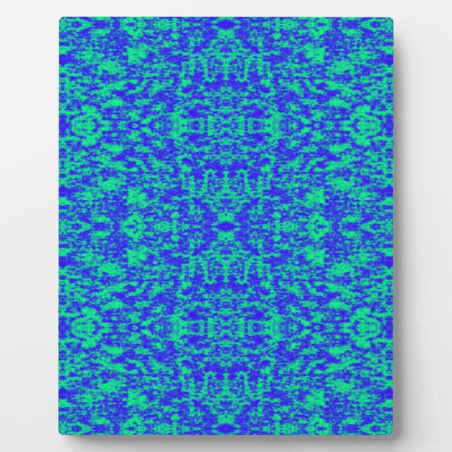 Abstract Fractal In Blue And Green Plaque (Front)