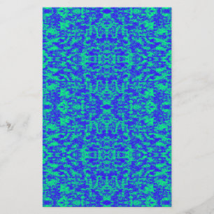 Abstract Fractal In Blue And Green Stationery