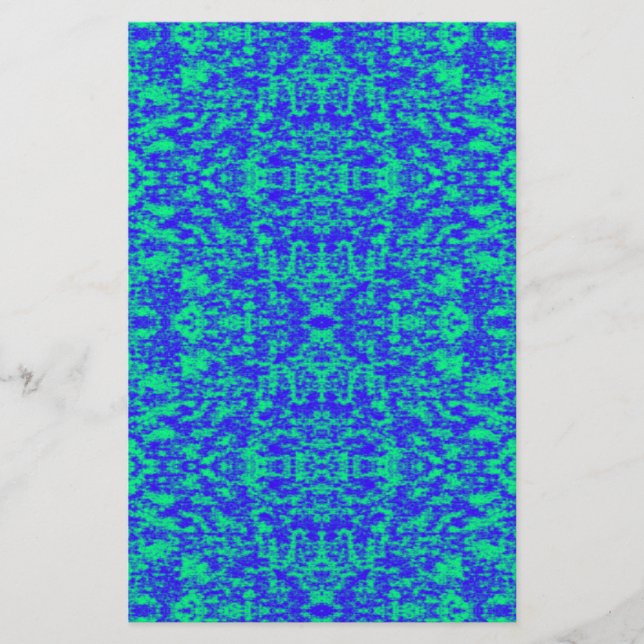Abstract Fractal In Blue And Green Stationery (Front)