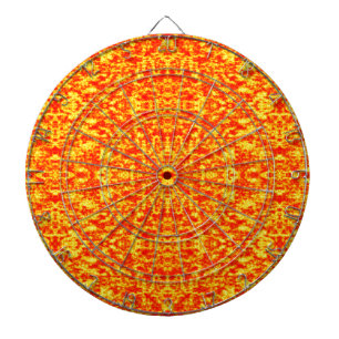 Abstract Fractal In Red And Orange Dart Board