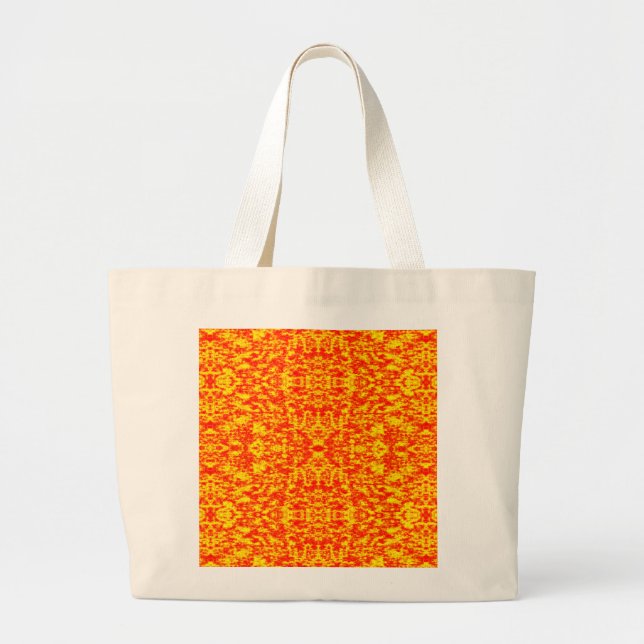 Abstract Fractal In Red And Orange Large Tote Bag (Front)