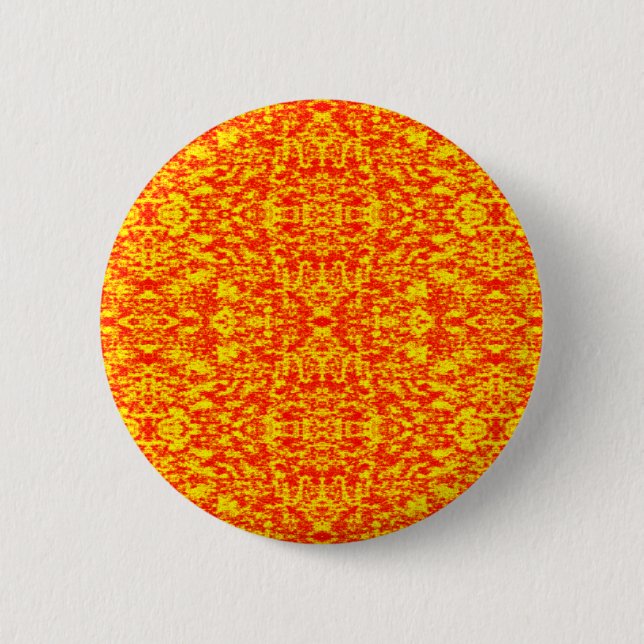 Abstract Fractal In Red And Orange Pinback Button (Front)