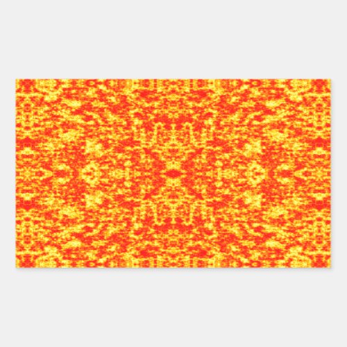 Abstract Fractal In Red And Orange Rectangular Sticker