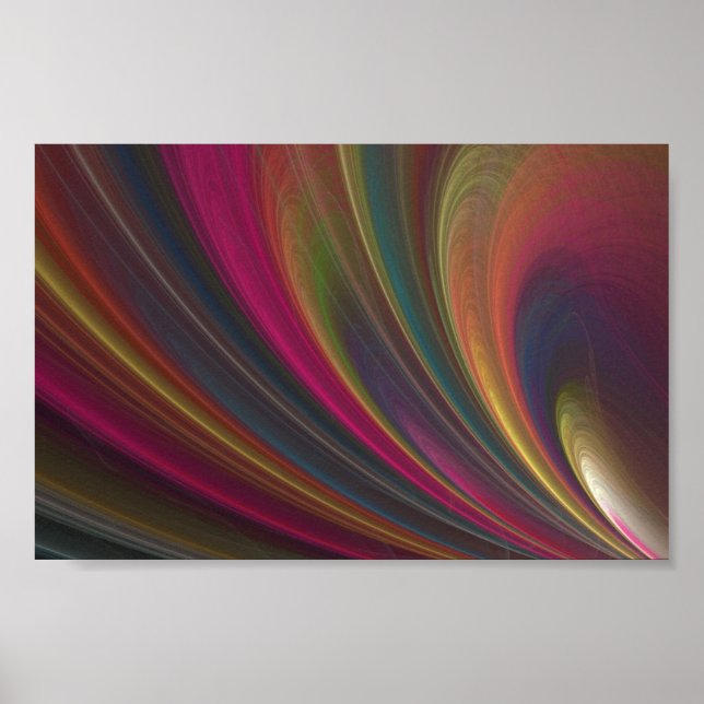 Abstract Fractal Lines Poster (Front)