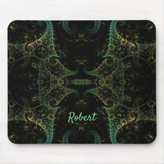 Abstract Fractal Monogrammed Mouse Pad (Front)