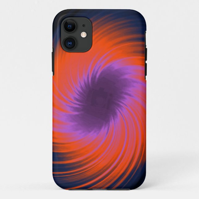 Abstract fractal pattern spiral purple and orange Case-Mate iPhone case (Back)
