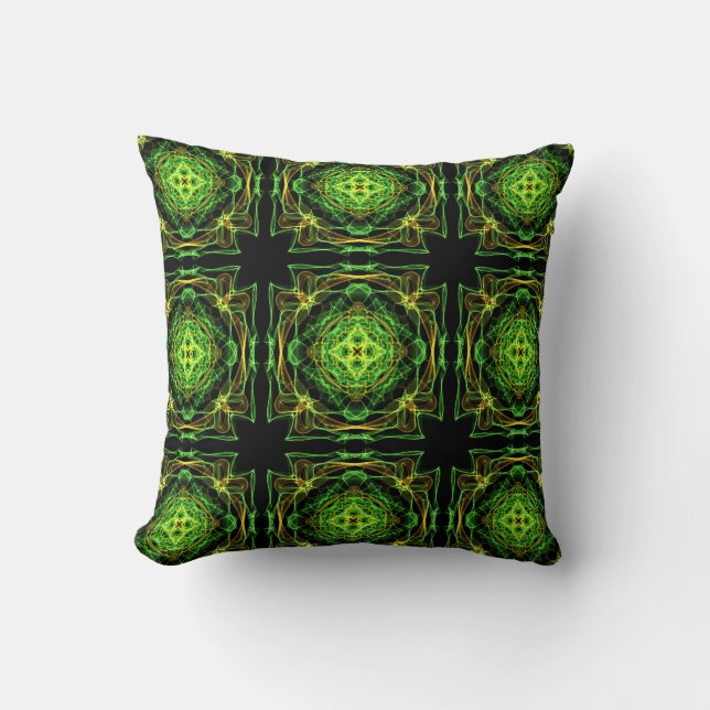 abstract fractal pattern throw pillow (Front)