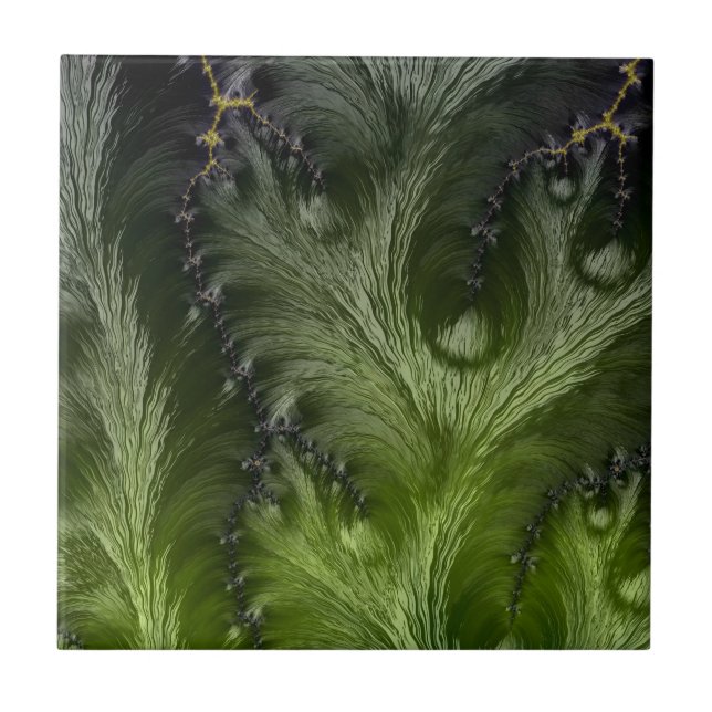 Abstract fractal patterns and shapes. Fractal Art Ceramic Tile (Front)