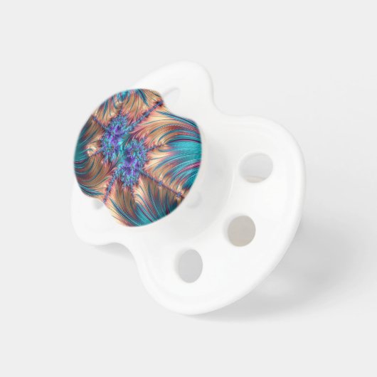 Abstract fractal patterns and shapes. Fractal Art Pacifier (Front Right)