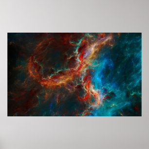 Abstract fractal patterns and shapes. Infinite uni Poster
