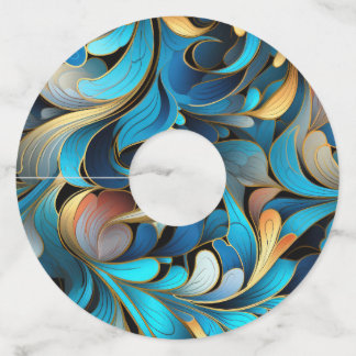 Abstract Fractal Patterns Wine Glass Tag