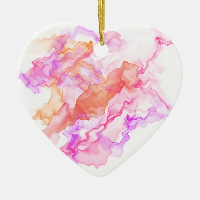 Abstract  Fractal Smoke Ceramic Ornament (Front)