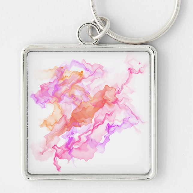 Abstract  Fractal Smoke Keychain (Front)