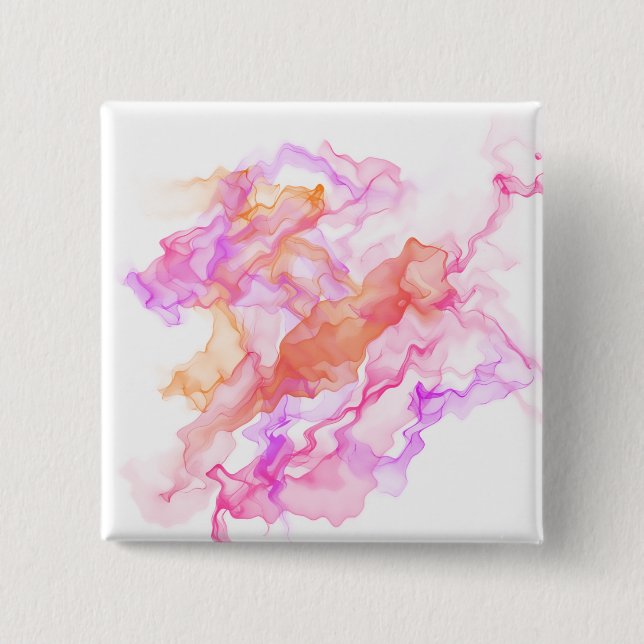 Abstract  Fractal Smoke Pinback Button (Front)