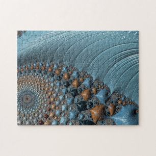 Abstract Fractal Southwestern Turquoise Jigsaw Puzzle