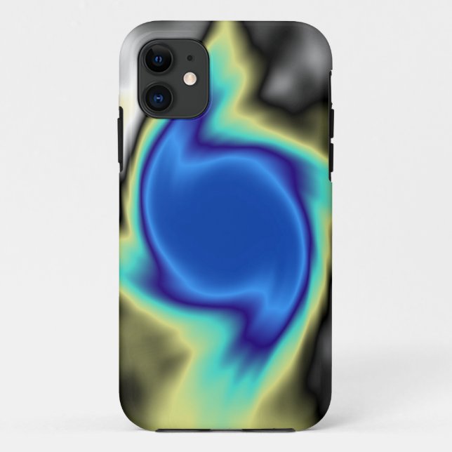 Abstract fractal spiral blue Case-Mate iPhone case (Back)