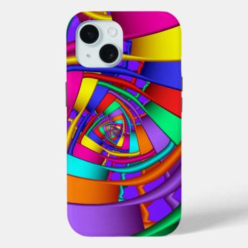 Abstract fractal spiral iPhone 15 case