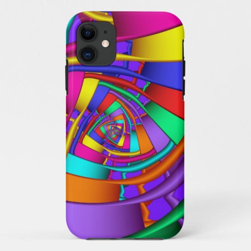 Abstract fractal spiral iPhone 11 case