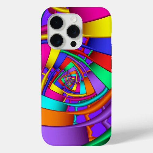 Abstract fractal spiral iPhone 15 pro case