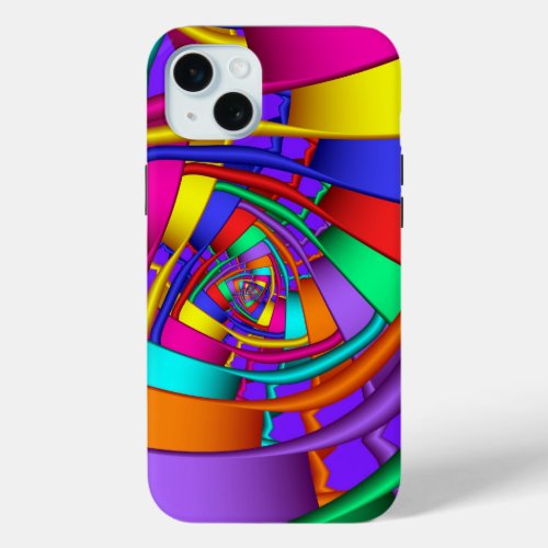 Abstract fractal spiral iPhone 15 plus case
