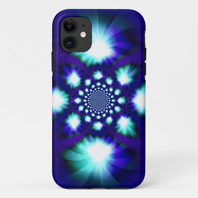Abstract fractal spiral light blue Case-Mate iPhone case (Back)