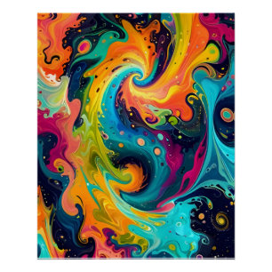 Abstract fractal texture poster