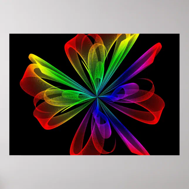 Abstract Fractal Wave Design Poster | Zazzle