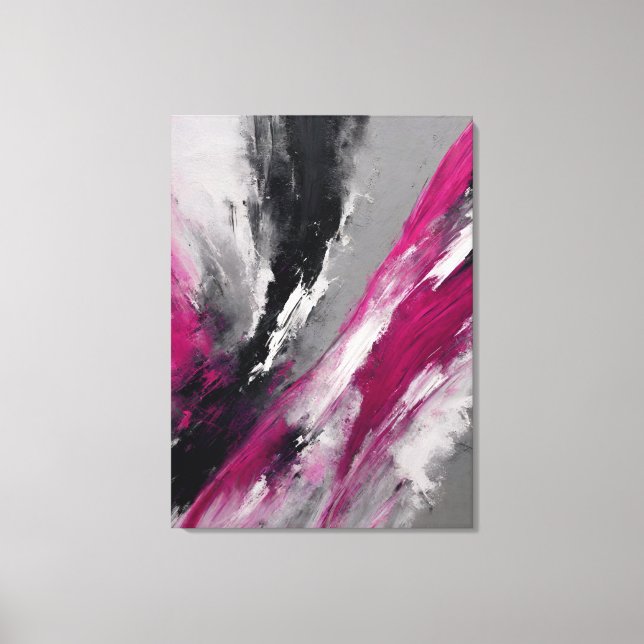 Abstract frame, beige, magenta, black, gray and pa canvas print (Front)