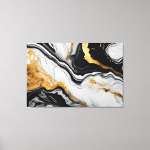 Abstract frame Black, white, golden Marble