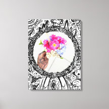 Abstract Frame Hand and Bouquet