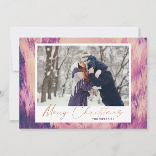 Abstract Frame Merry Christmas 2 Photo Holiday Card