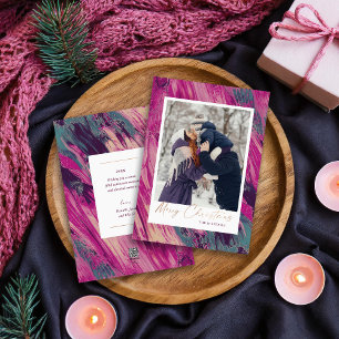 Abstract Frame Merry Christmas Photo Holiday Card