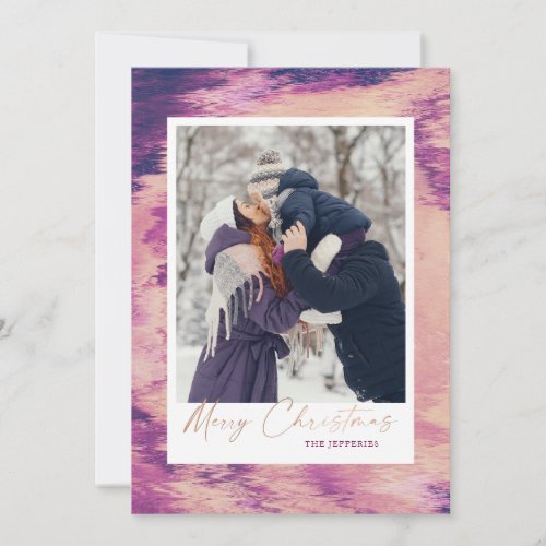 Abstract Frame Merry Christmas Photo Holiday Card