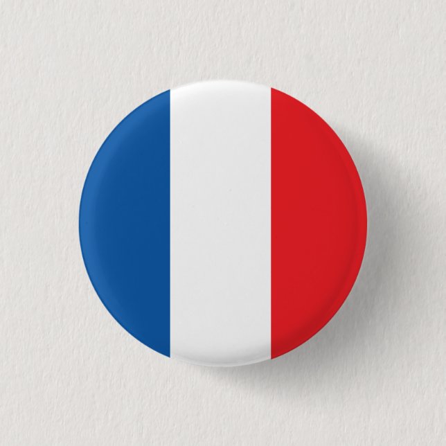 Abstract France Flag, French Colors Button (Front)