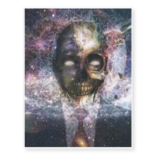 Abstract Freaky Skull Temporary Tattoos (Front)