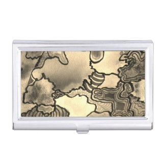 Abstract free form warm, cool color cells art busi business card case