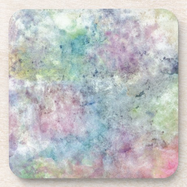 abstract free hand drawing from watercolor beverage coaster (Front)
