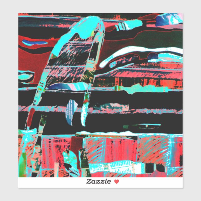 Abstract Freedom – Large 8" x 8" Custom-Cut Vinyl  Sticker (Sheet)