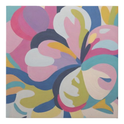 Abstract Freeform Floral Shapes Faux Canvas Print