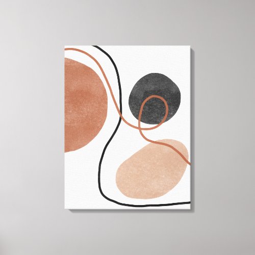 Abstract Freeform Shapes _ Brown and Black Canvas Print