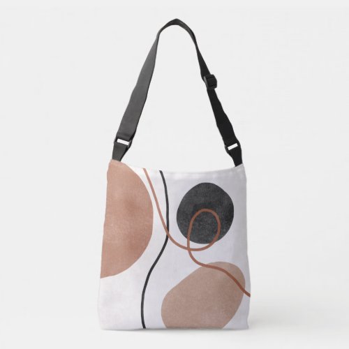 Abstract Freeform Shapes _ Brown and Black Crossbody Bag