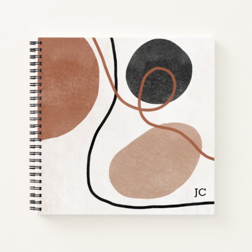 Abstract Freeform Shapes _ Brown and Black Notebook