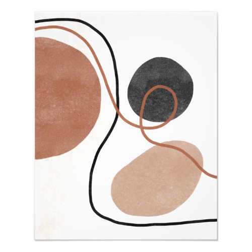 Abstract Freeform Shapes _ Brown and Black Photo Print