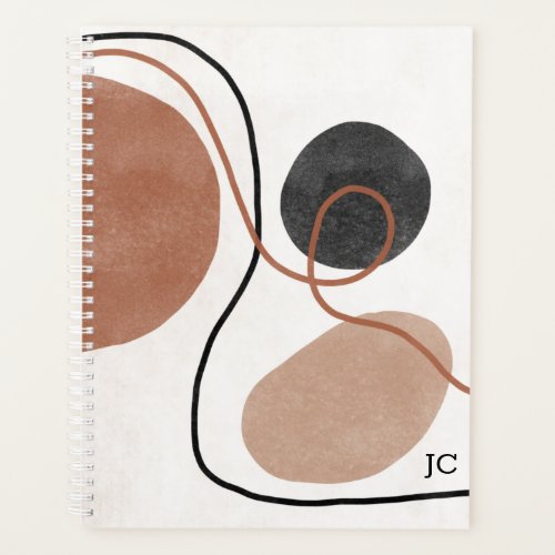 Abstract Freeform Shapes _ Brown and Black Planner