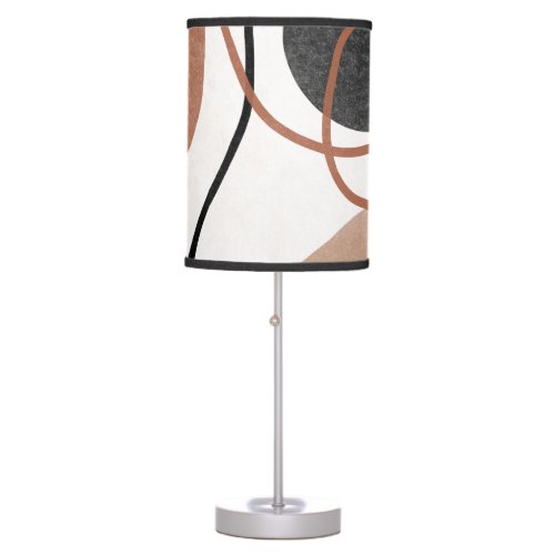 Abstract Freeform Shapes _ Brown and Black Table Lamp